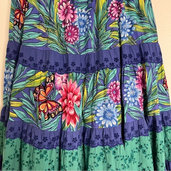 Maria Isabel Womens Boho Maxi Skirt Floral Tropical Elastic Waist Size CH(S) - Picture 12 of 12